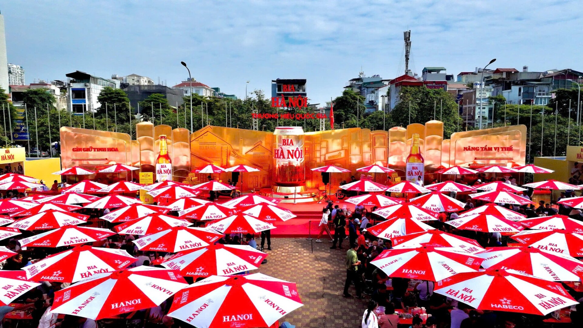 ô dù thương hiệu bia hơi hà nội 183